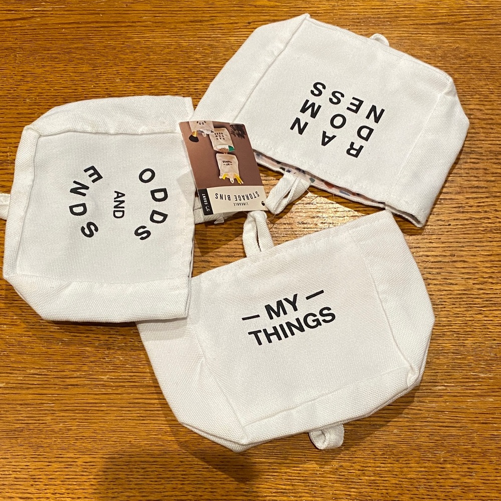White Storage Pouches Set